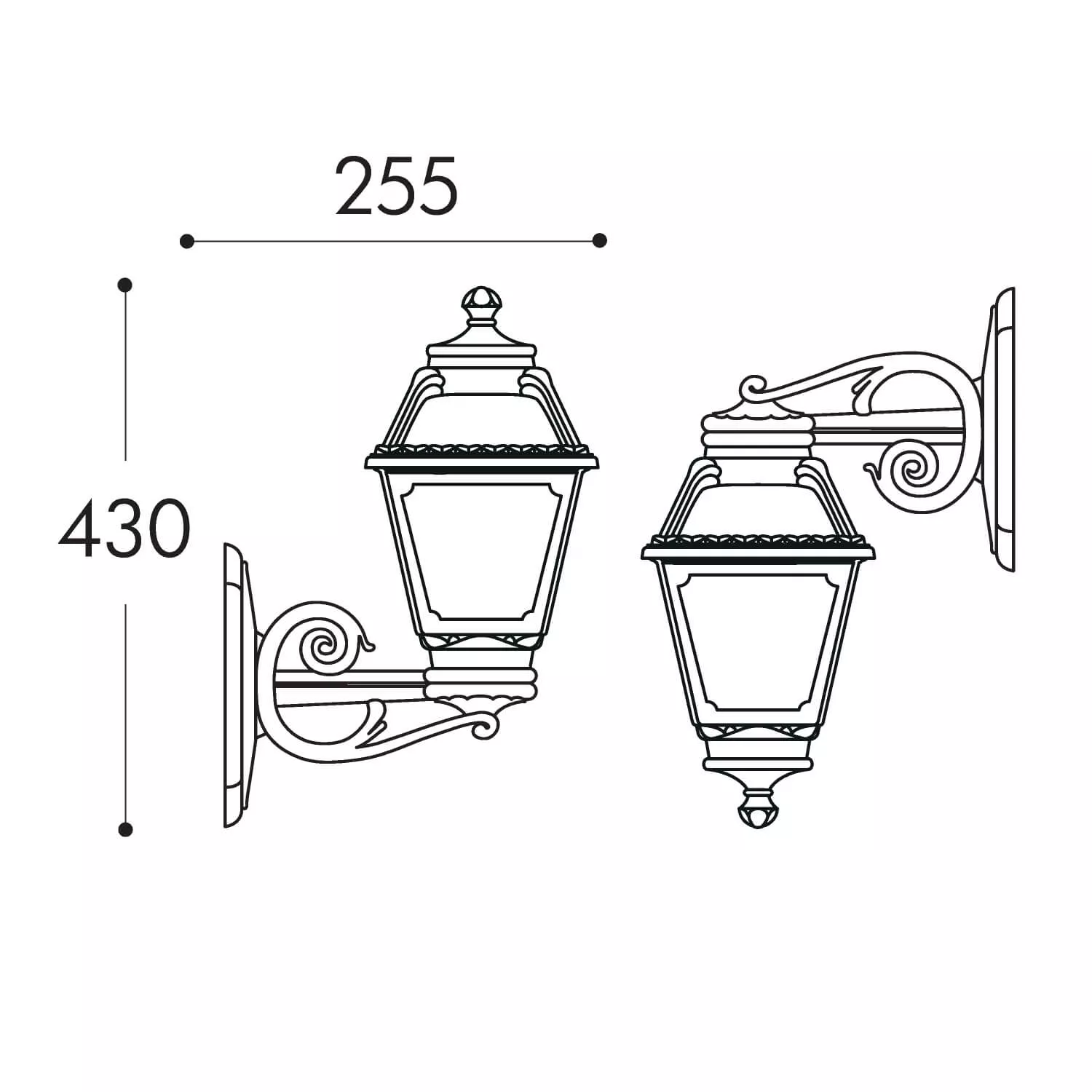Fumagalli Bisso-Mary Siyah Duvar Aplik E27